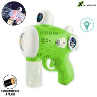 Pistola Automática de Bolhas com Led BRQ-ARM-07 X-Cell - Verde